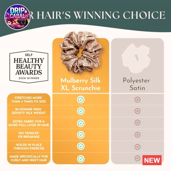 Oversized Silk Scrunchies Extra Large Hair Ties No Damage Frizz Free Curly Hair main image 5